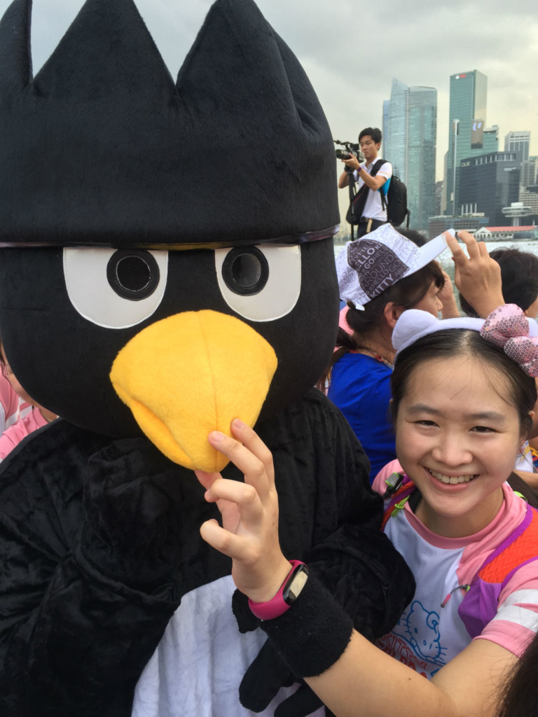 With Bad Badtz Maru at the start line.