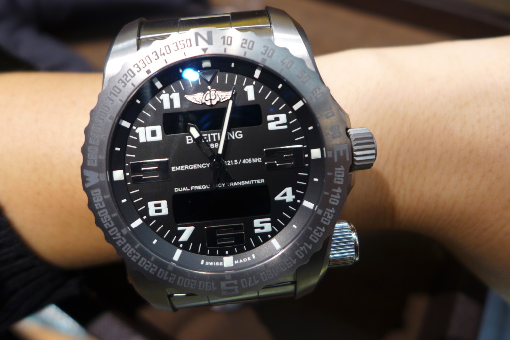 Checking out the new Breitling Emergency II on my wrist.