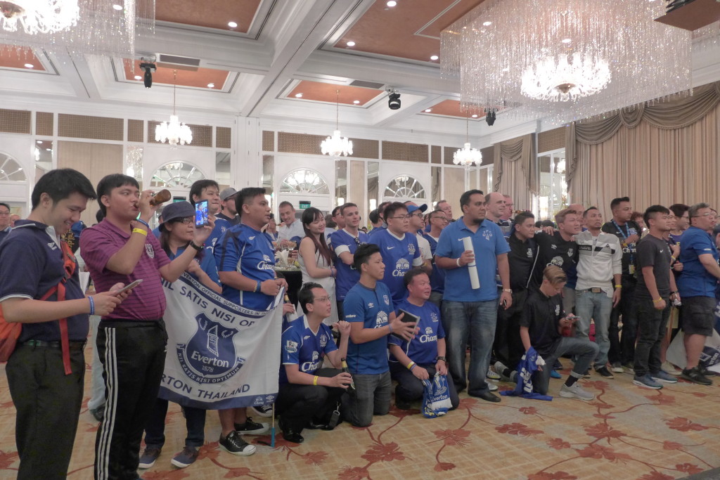 Everton supporters in Singapore.