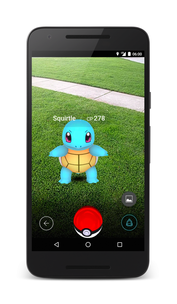 Pokemon Go in action via a smartphone.