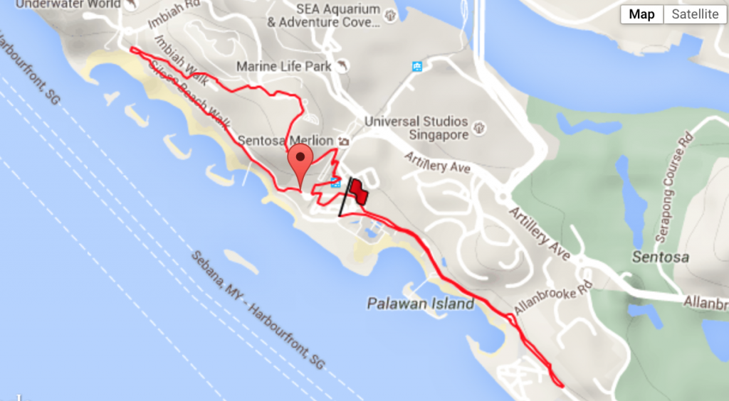 A fun but challenging route around Sentosa.