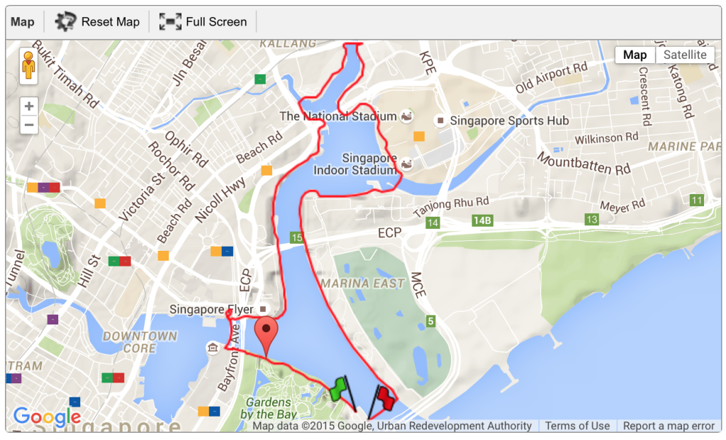 Race route for PUMA Night Run 2015.