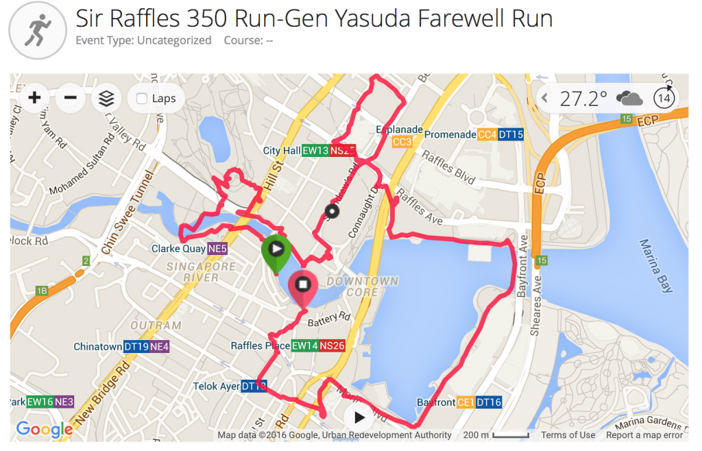 The Running Route. [Image by David Tan's Garmin Connect]