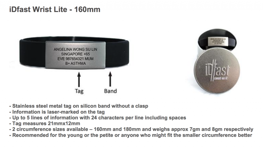 Lite iDfast Wrist Tag.