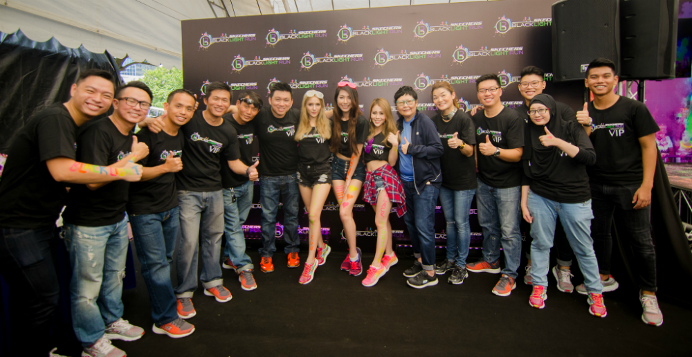 The organising team for the Skechers Blacklight Run Singapore.