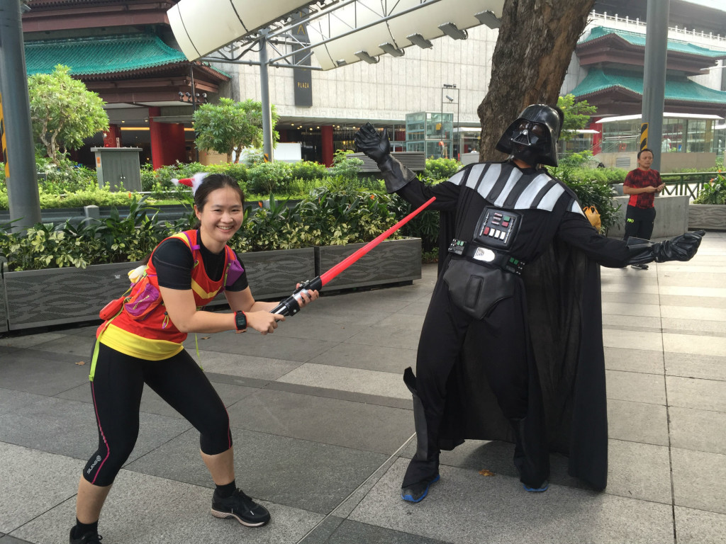 Darth Vader has no answer to my fierce lightsaber skills.