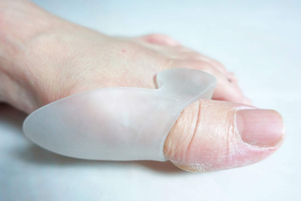 Mum tries out the Gel Bunion Cushion.