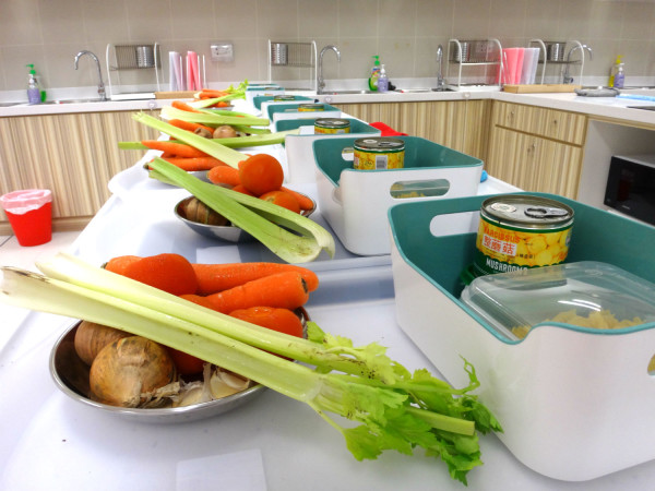 Healthy ingredients all waiting to be cooked.