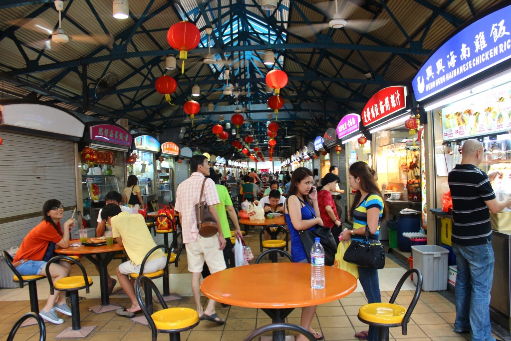The scooter can easily be folded up and taken into the food centre for a meal. [Photo from www.sharekool.com]