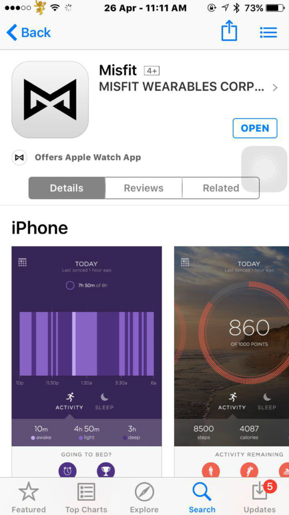 Download the Misfit app to get started.