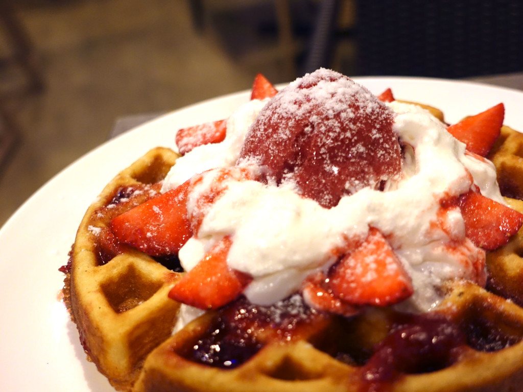 Strawberry Surprise Waffle.