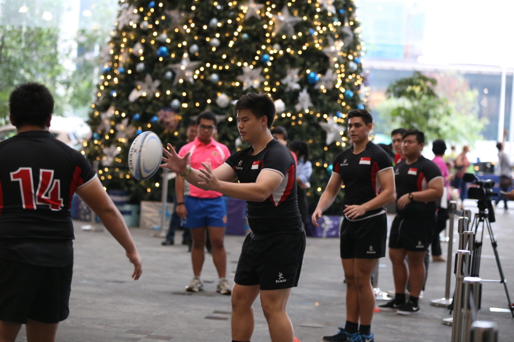 The world record attempt in progress. (Photo courtesy of Rugby Singapore)